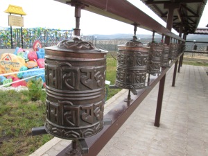 this was the Buddhist temple, these are prayer wheels