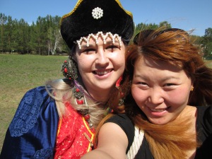 me and Tanya at the Ethnography museum, i got to dress up in tradition Buryat garb.